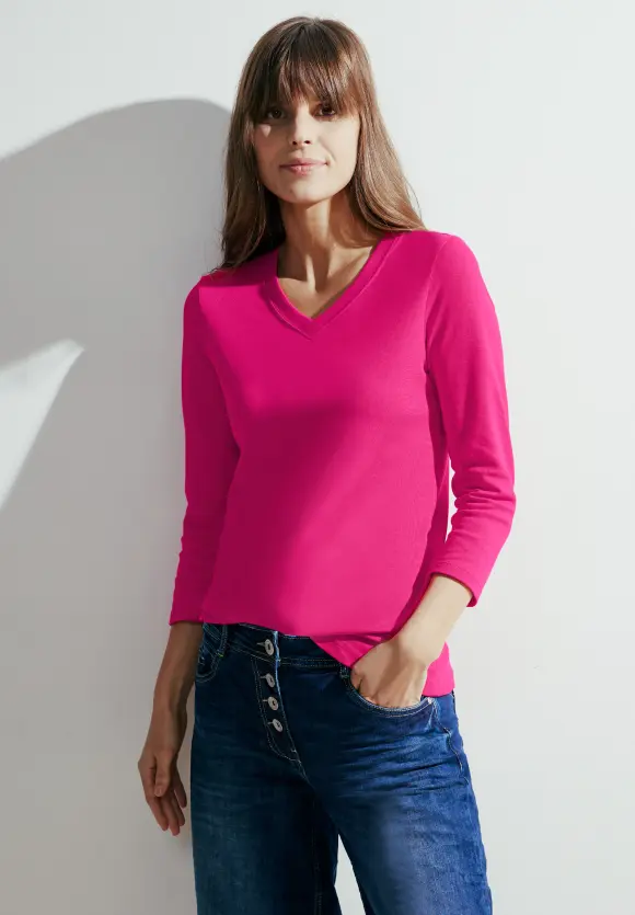 Basic Langarmshirt - pink sorbet
