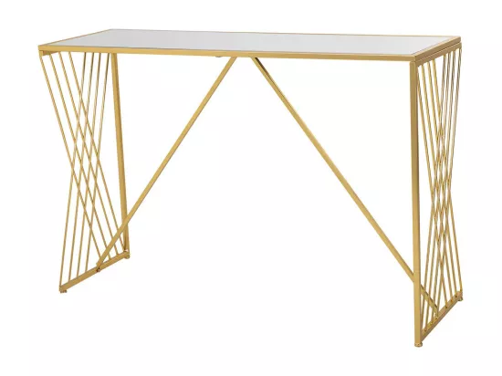 Console en métal doré 120x40x80