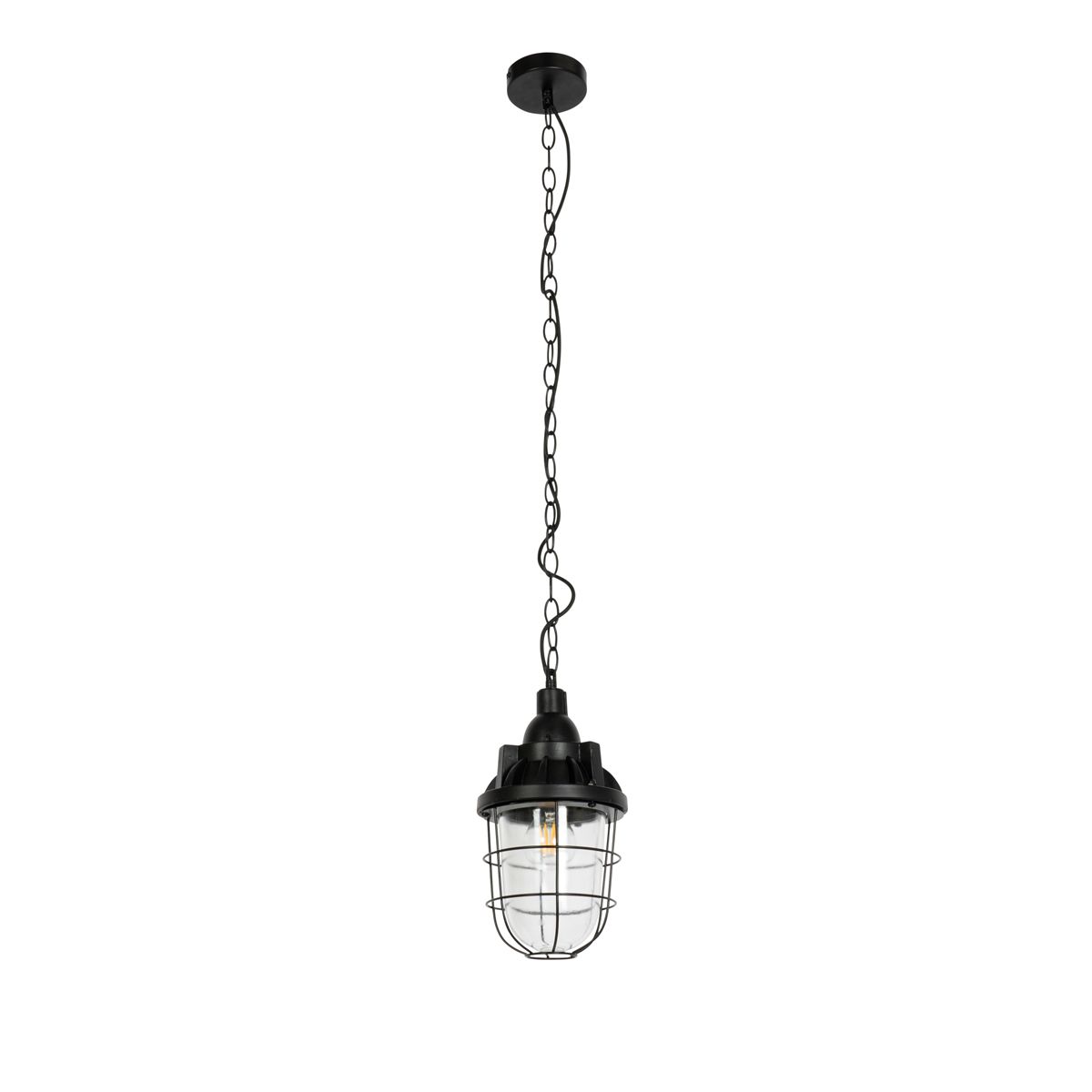 Set van 3 industriele hanglampen zwart - Cabin