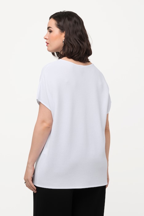 Pullover, Waffelstruktur, Oversized, Rundhals, Halbarm