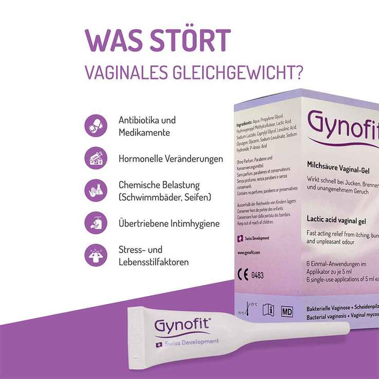 Gynofit Vaginal Gel a.Bas.v.Milchsäure + Glycoge, 6X5 ml