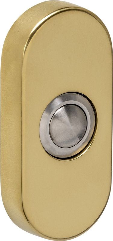 Intersteel - Ovale Deurbeller - PVD Messingkleur - Inclusief Bevestigingsmaterialen