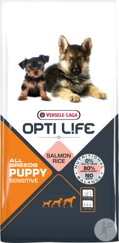Versele-Laga Opti Life Puppy Sensitive All Breeds Chiots Sensibles Toutes Races Saumon Et Riz 12,5kg