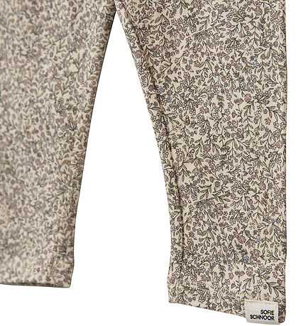 Sofie Schnoor Leggings - Nalinesb - Beige m. Blumen