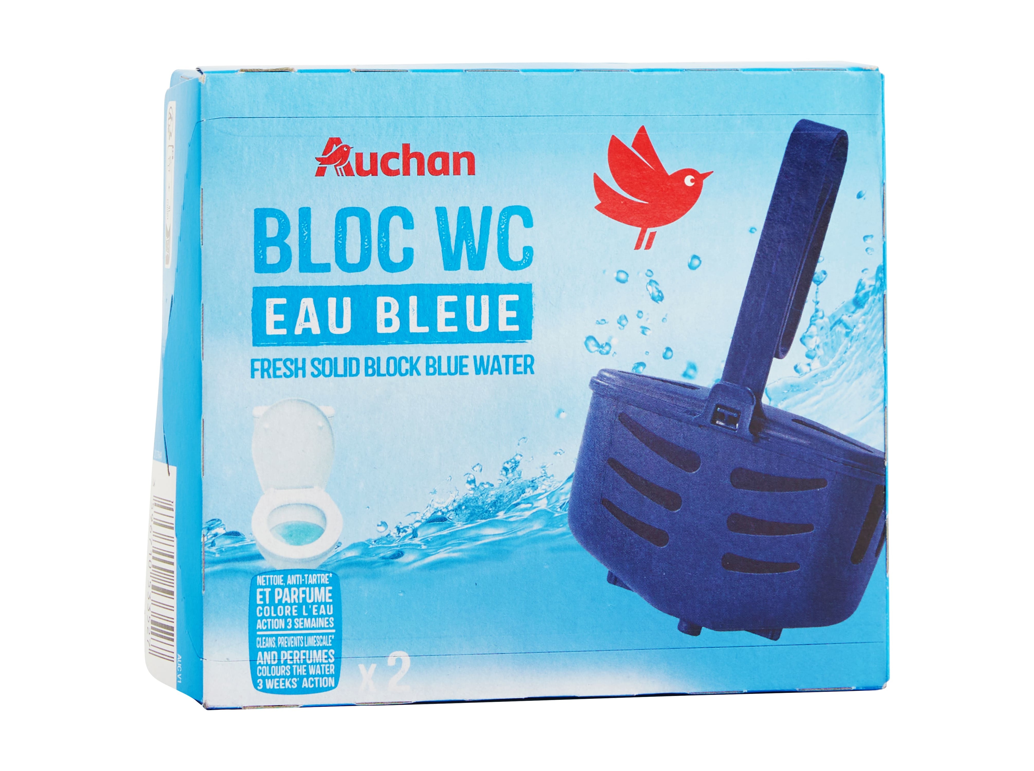 BLOCO WC AUCHAN ÁGUA AZUL 2UN