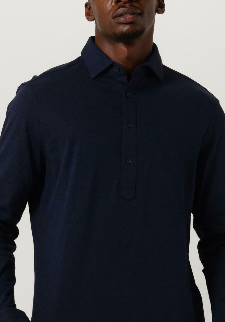 TOMMY HILFIGER donkerblauwe tommy hilfiger casual overhemd dc pique popover rf shirt