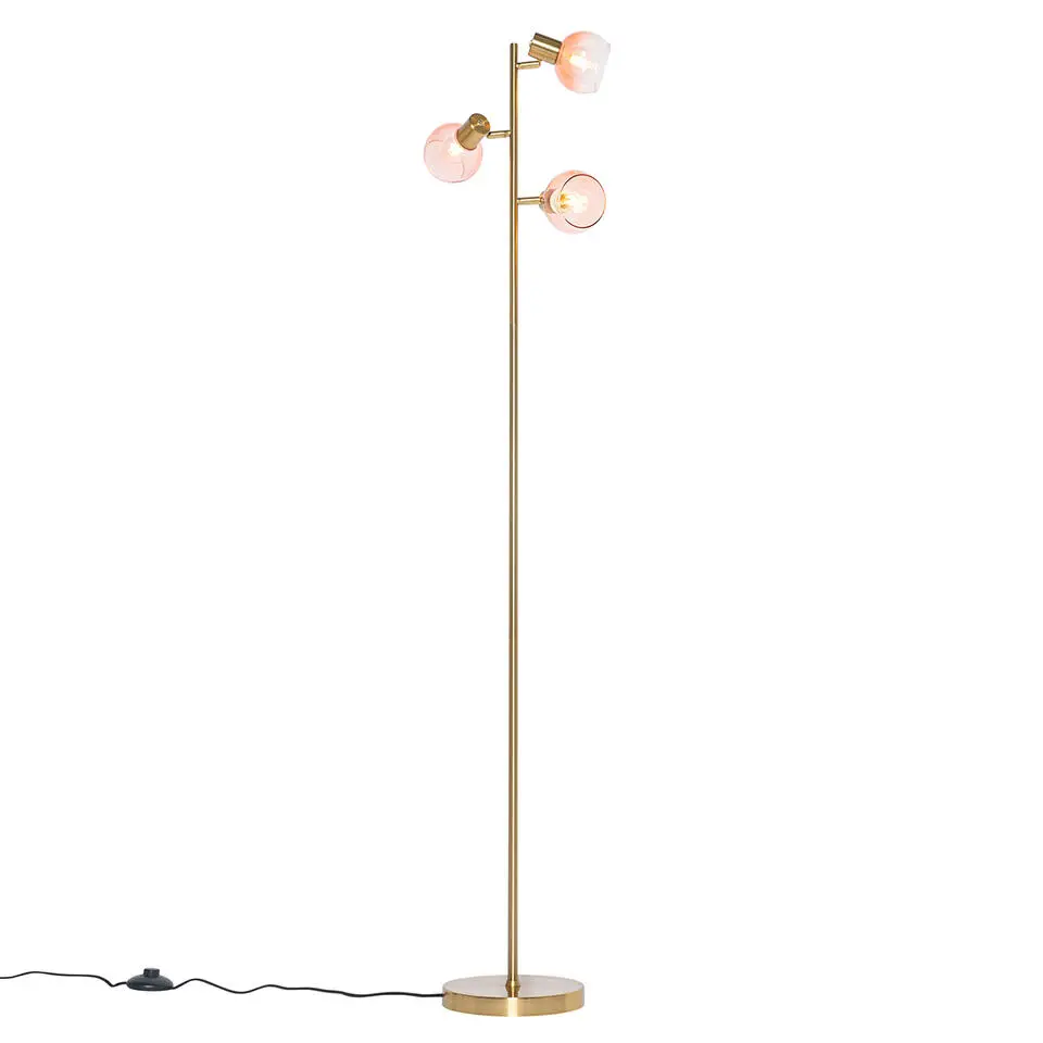 Qazqa vloerlampen vidro roze e14