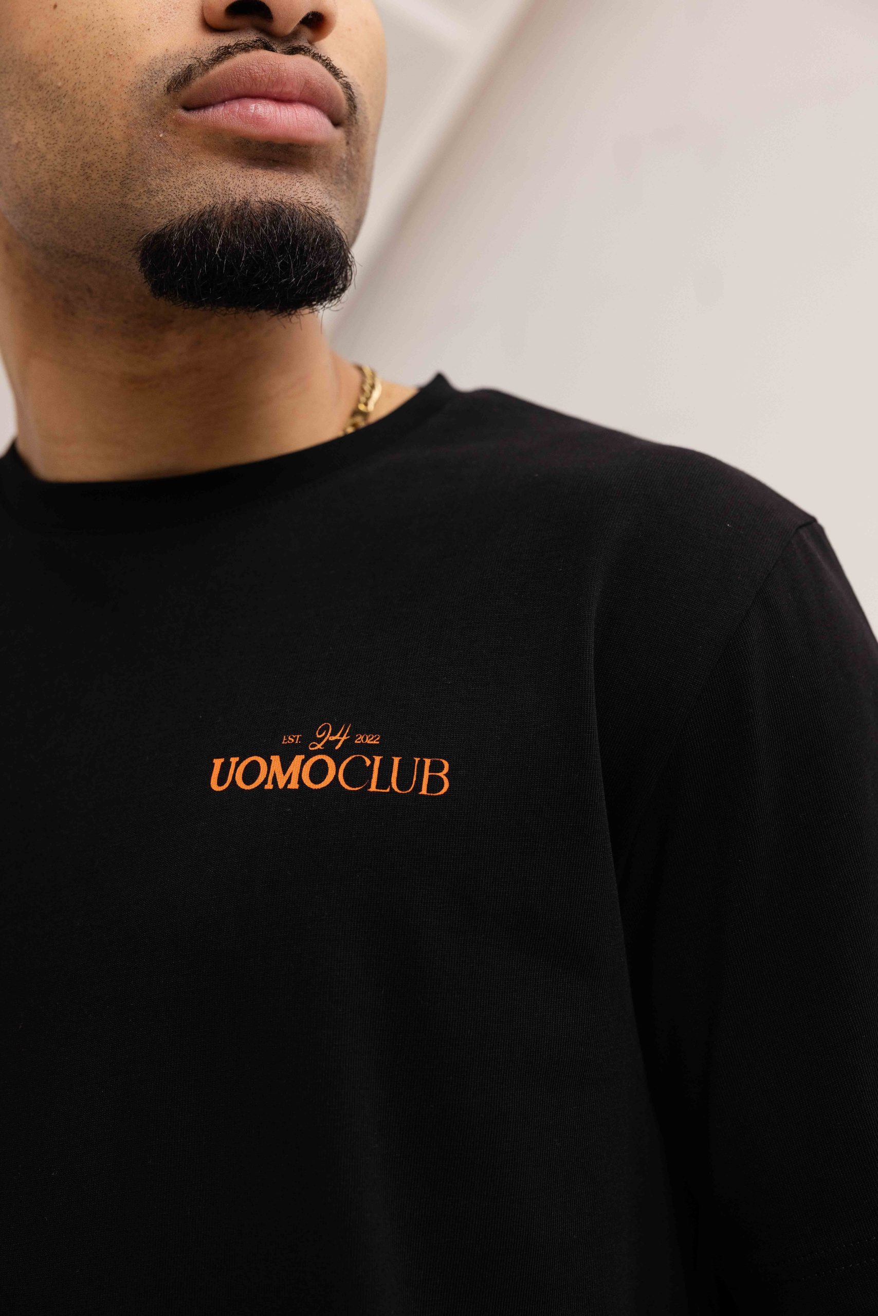24 Uomo Club T-Shirt Heren Zwart/Oranje