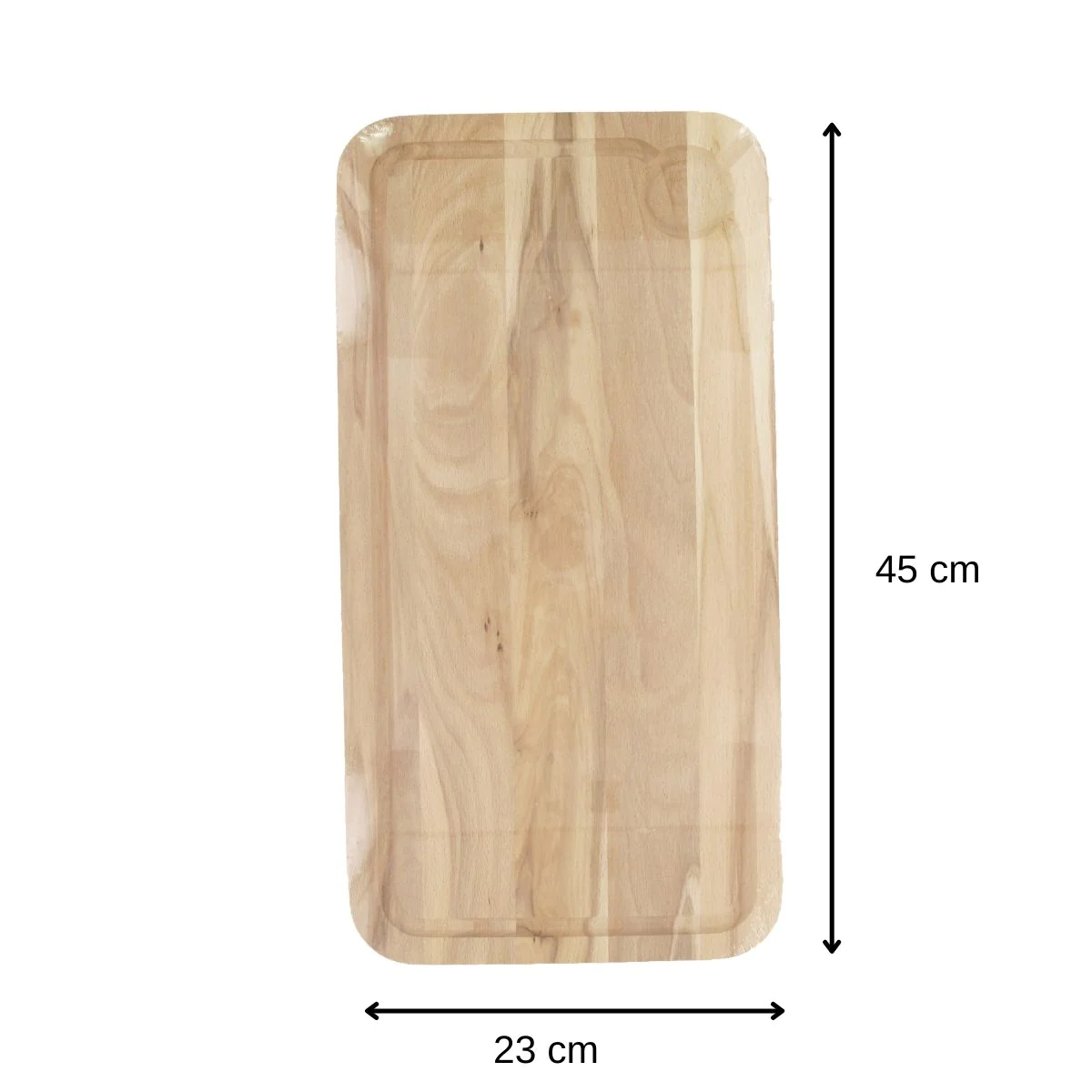 Planche à découper, hêtre avec rigolle et collecteur de sang 45 x 25 c