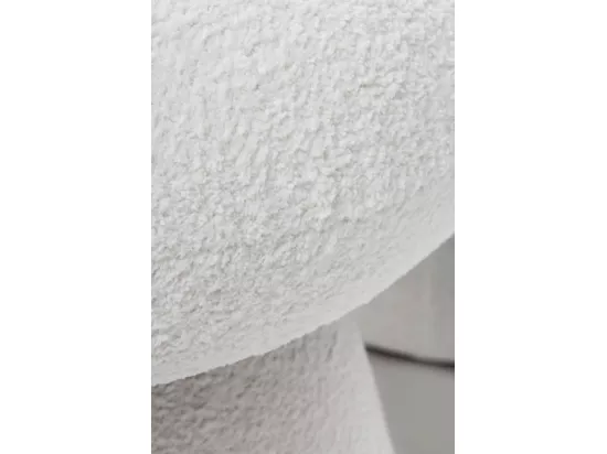 Banc tapissé avec structure et pieds en boucle blanche