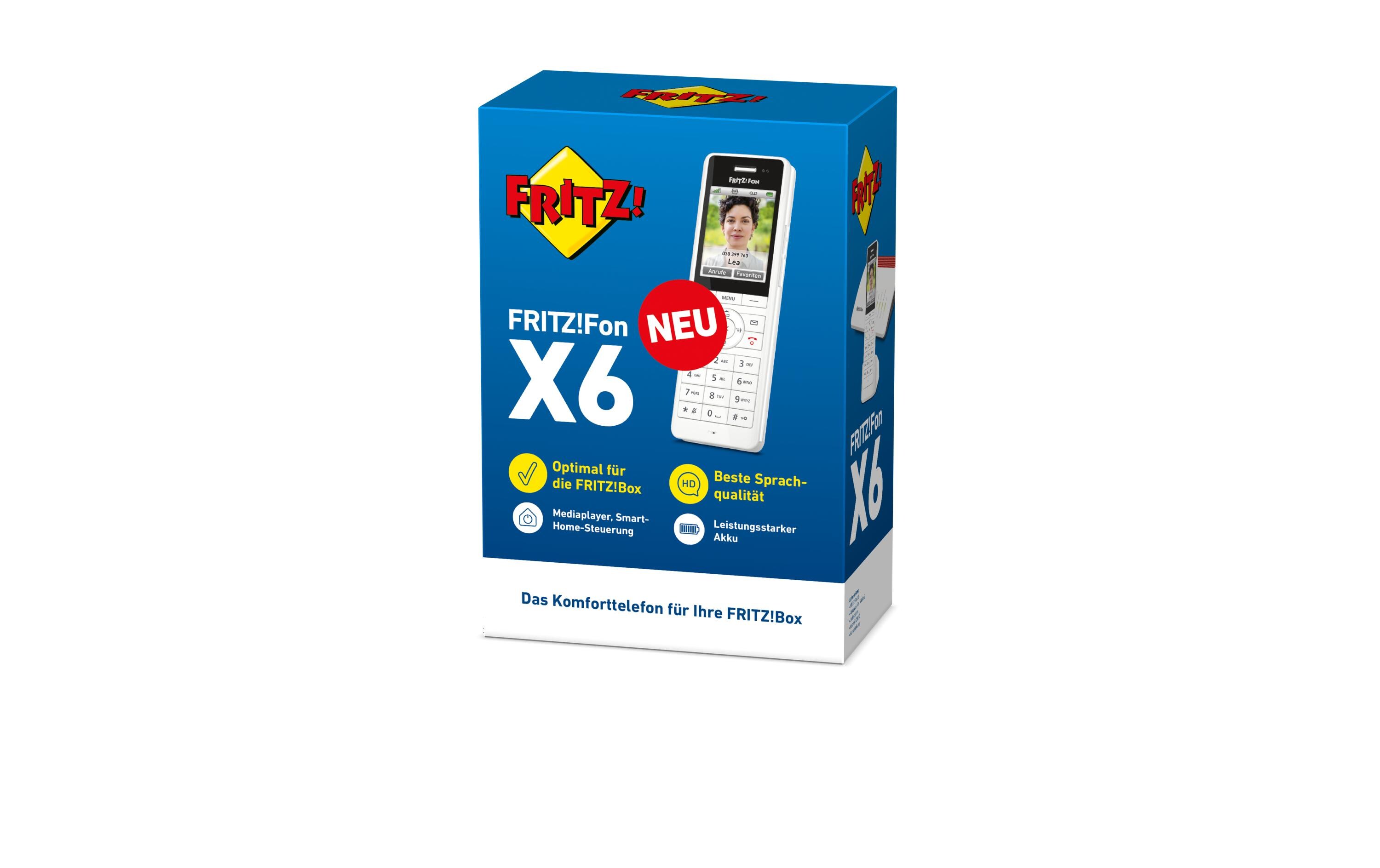 Mobilteil FRITZ!Fon X6 WeissDas Multitalent für Telefonie und Smart Home