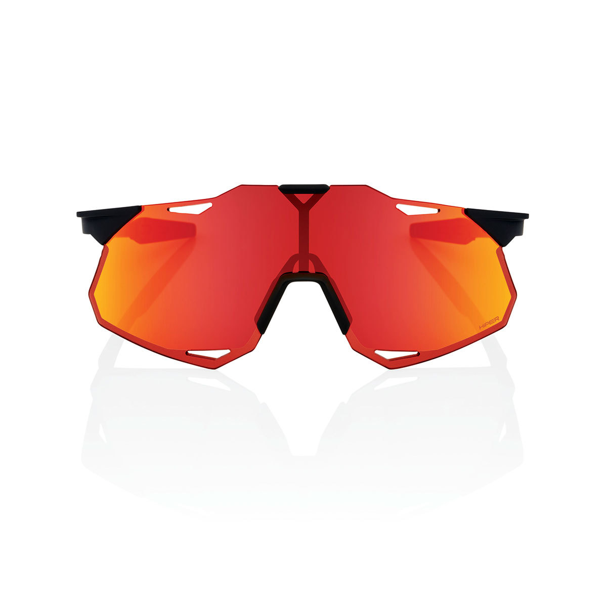 100% Hypercraft XS Sport Zonnebril Zwart HiPER Red Multilayer Mirror Lens