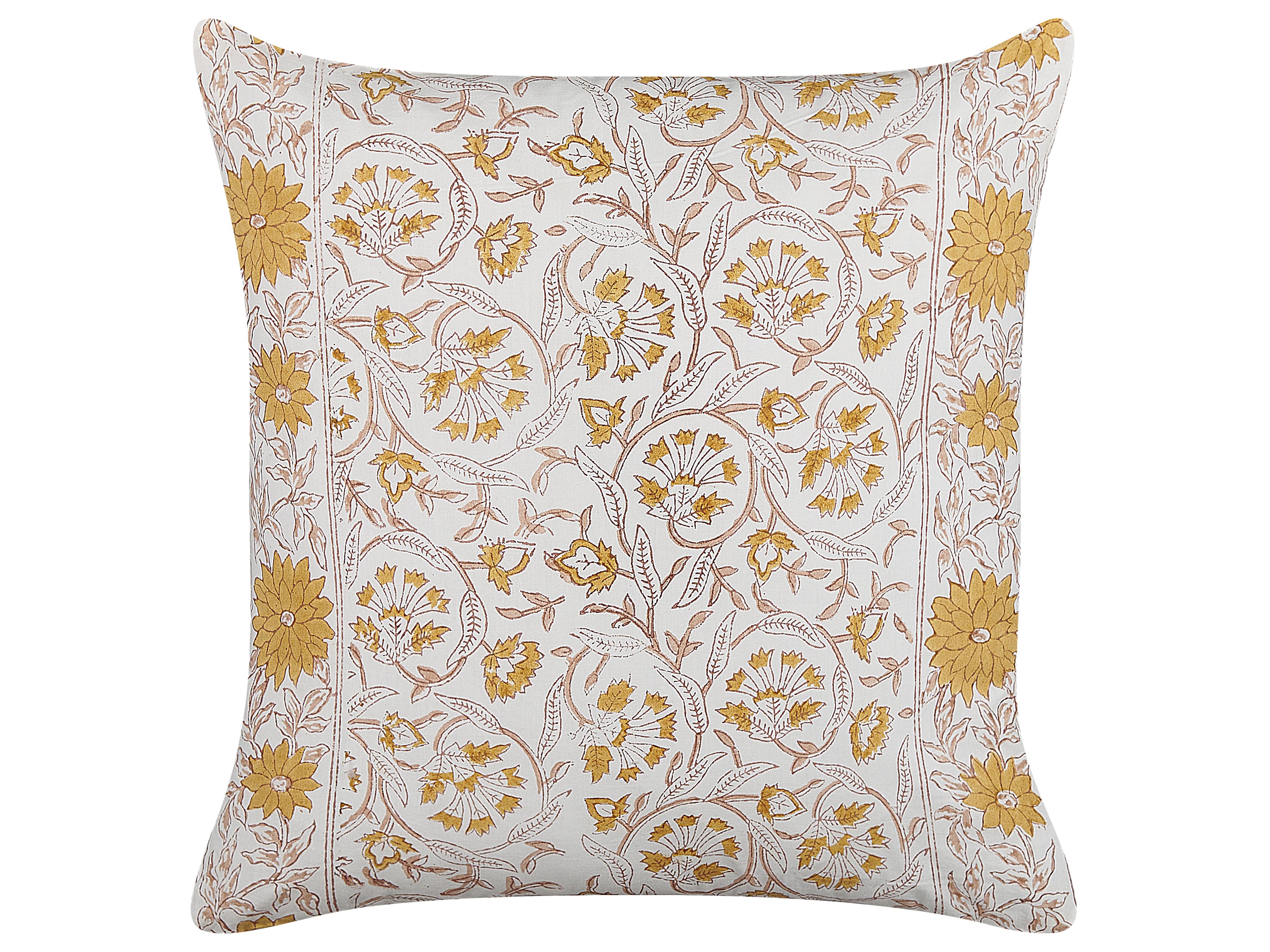 Set van 2 sierkussens CALATHEA Katoen 45 x 45 cm Geel bloempatroon