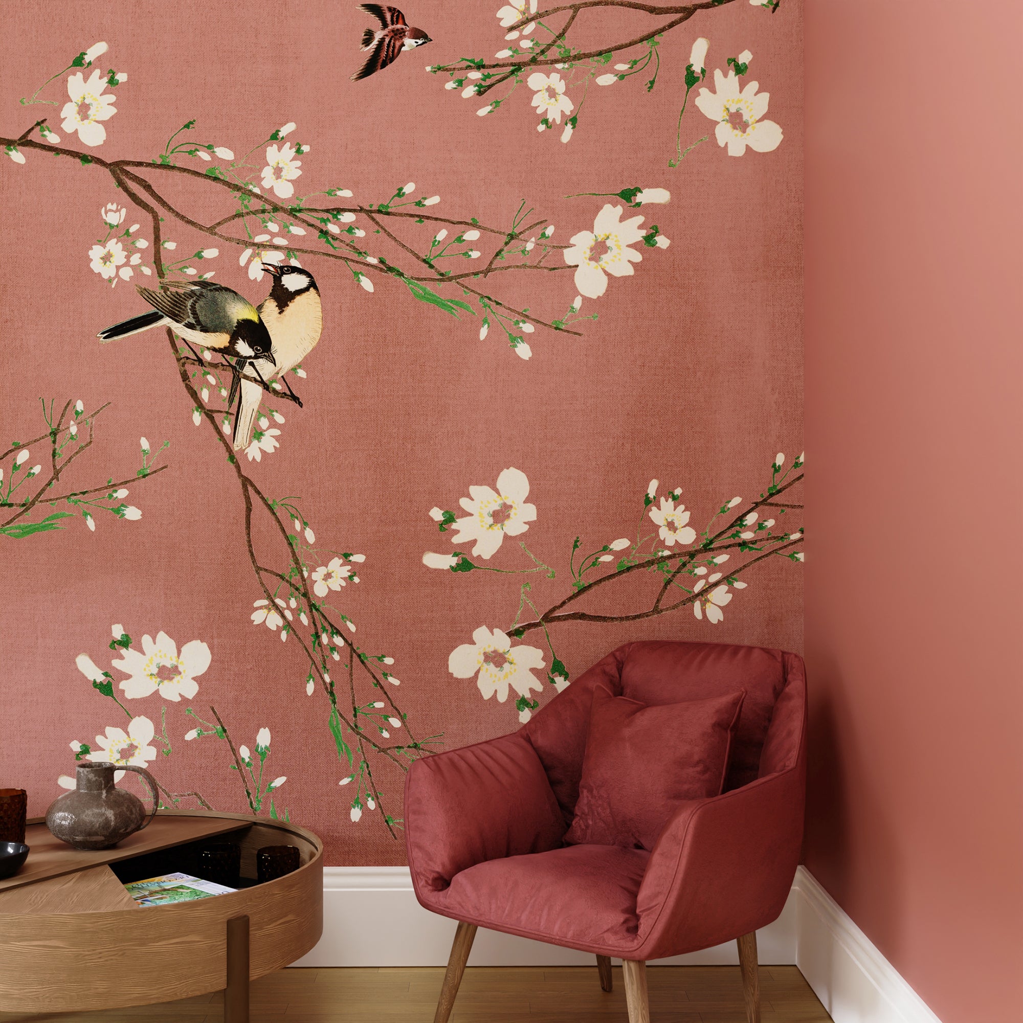 Art for the Home Fotobehang - Birds & Blossom - 200x280