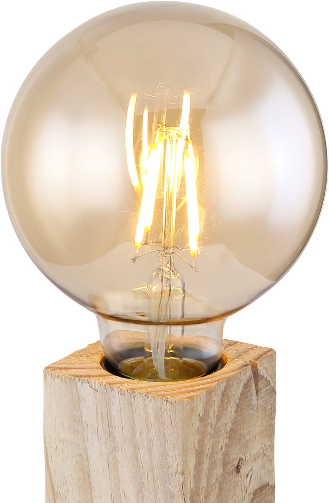 Tischlampe - schwarz-dunkelbraun - Holz-Metall - 15 cm