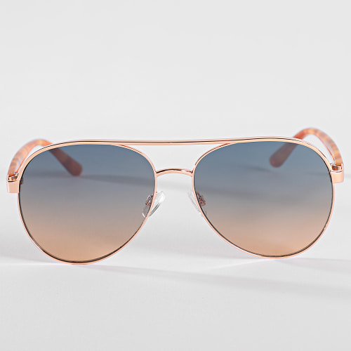 Lunettes De Soleil Doré Rose Bleu Dégradé Fauve