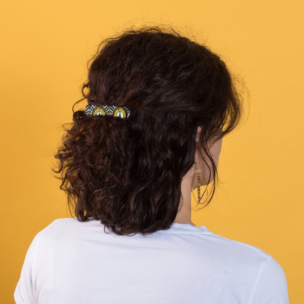 Barrette Cheveux Tressée Plumes De Paon