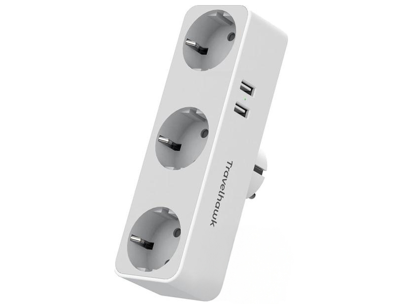 Travelhawk 3-voudige verdeelstekker - White