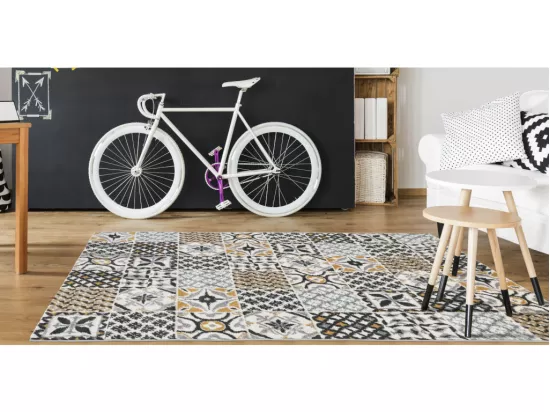 Tapis effet carreaux de ciment - 160 x 230 cm - multicolore - ORNICO