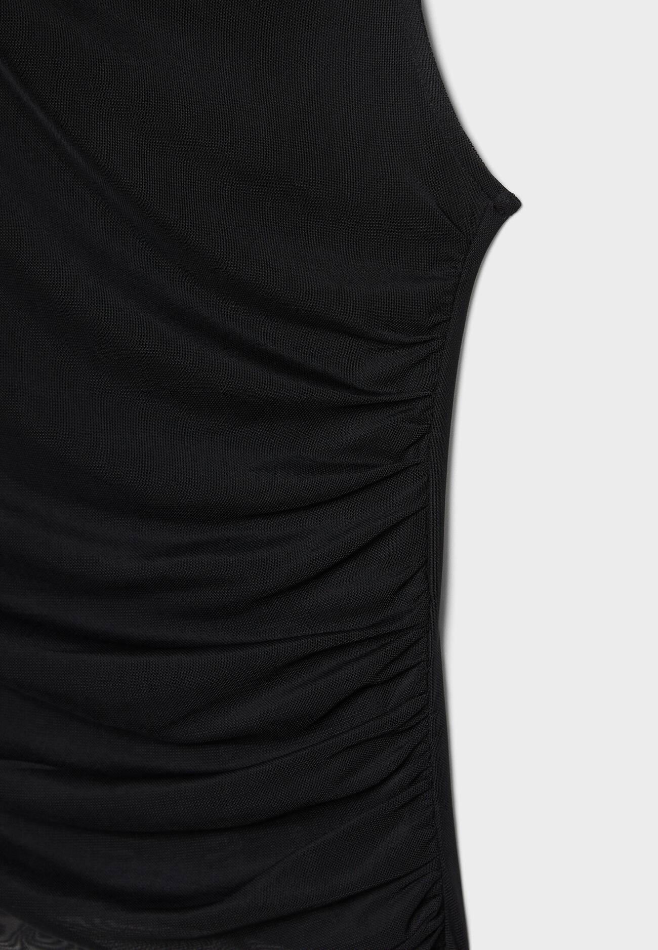 Camiseta de tule franzido