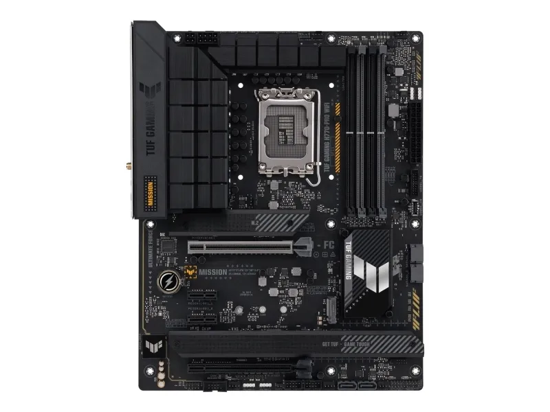ASUS TUF GAMING H770-PRO WIFI - Bundkort - ATX - LGA1700 sokkel - H770 Chipset - USB-C 3.2 Gen 2x2, USB 3.2 Gen 2, USB 3.2 Gen 1, USB-C 3.2 Gen 1 - 2.5 Gigabit LAN, Wi-Fi 6, Bluetooth - onboard grafik (CPU påkrævet) - HD Audio (8-kanaler)