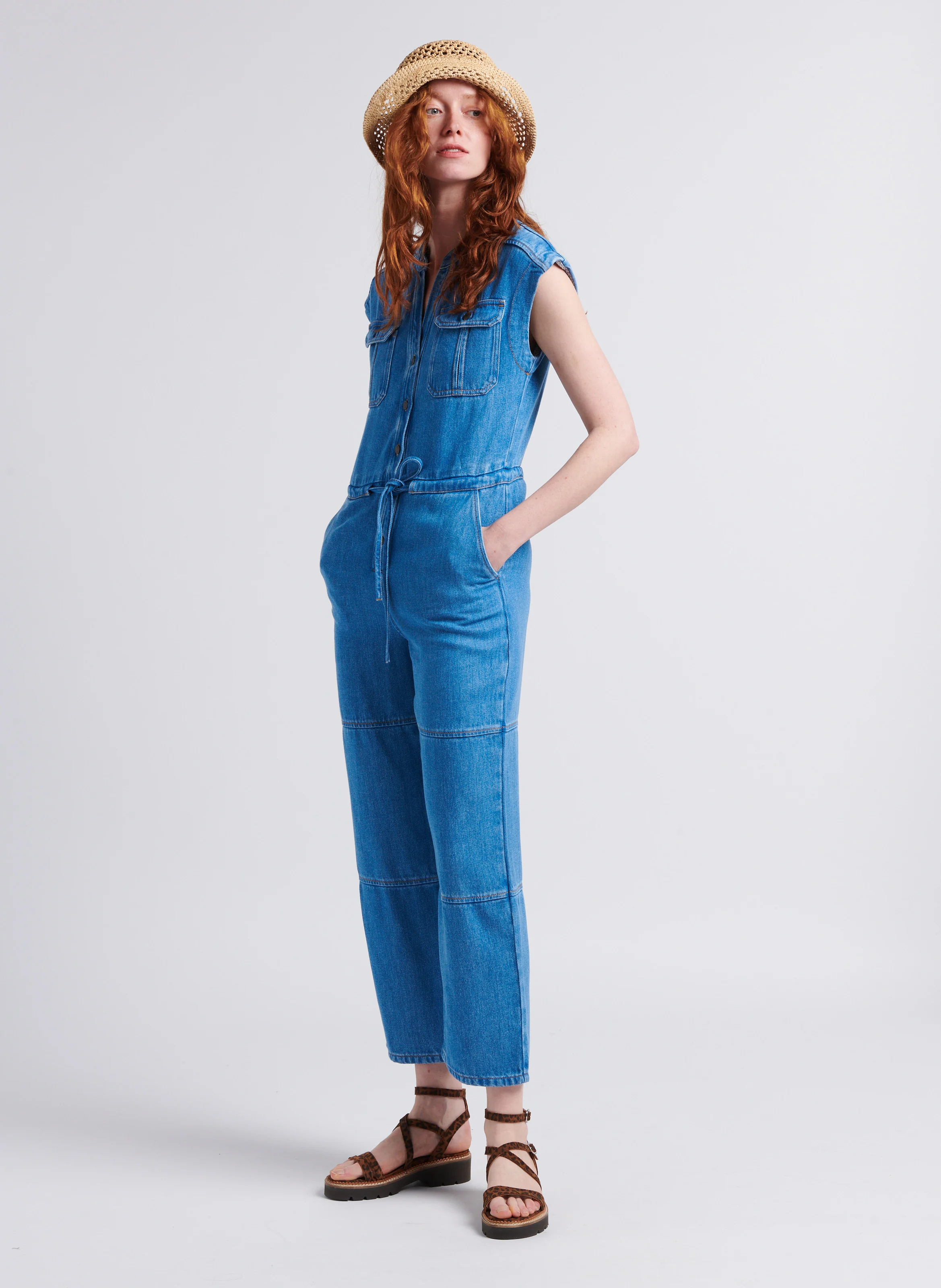INES - Sandales en cuir | Marron
