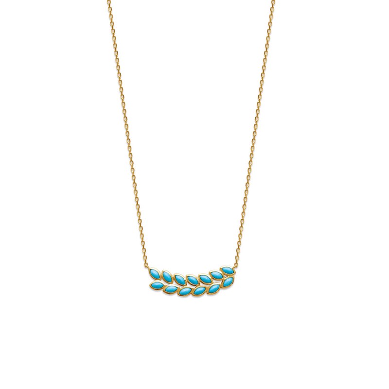 Collier fantaisie pour femme avec une feuille de laurier - Lorenzo R