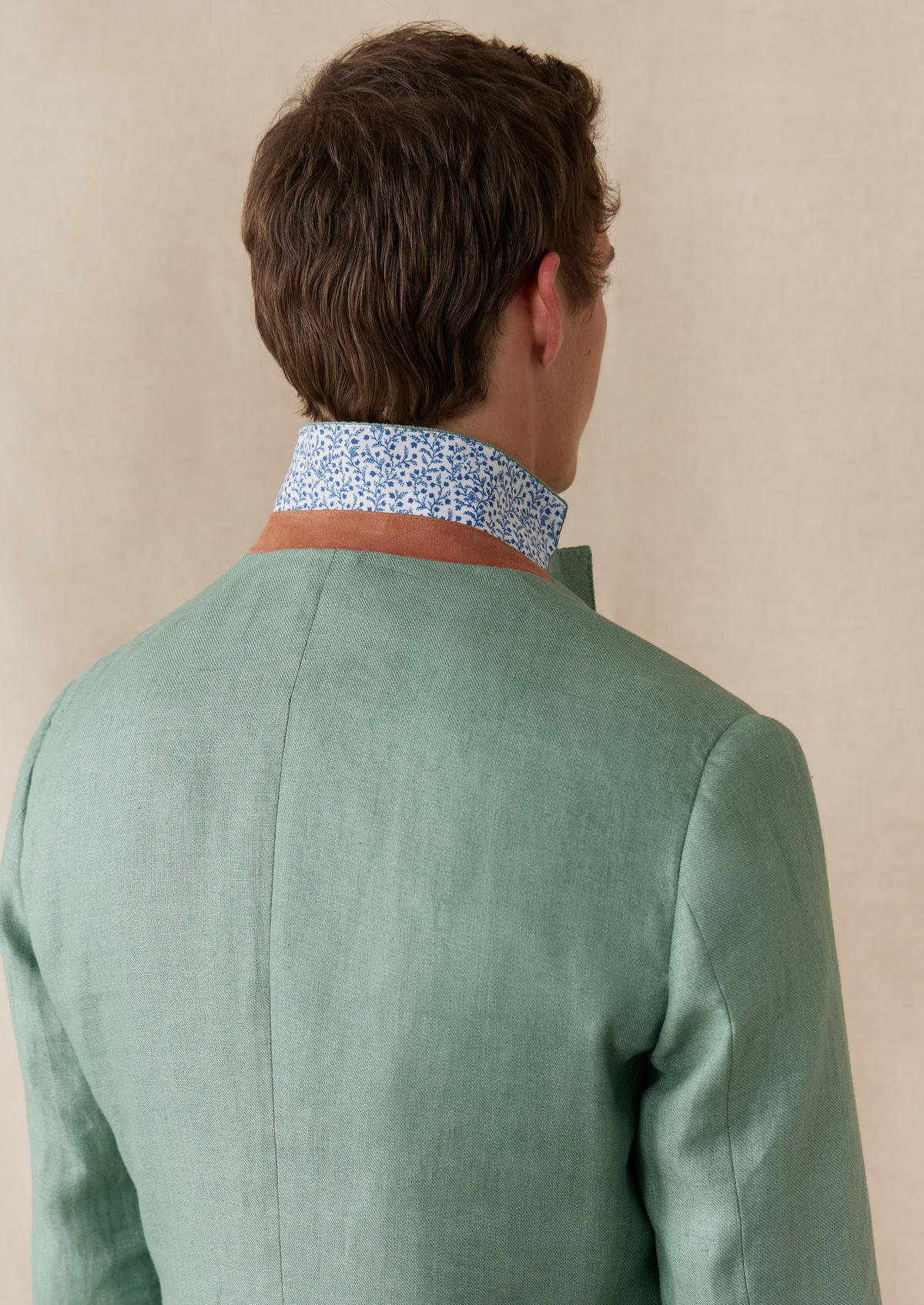 Veste coordonnable Regular en lin uni vert