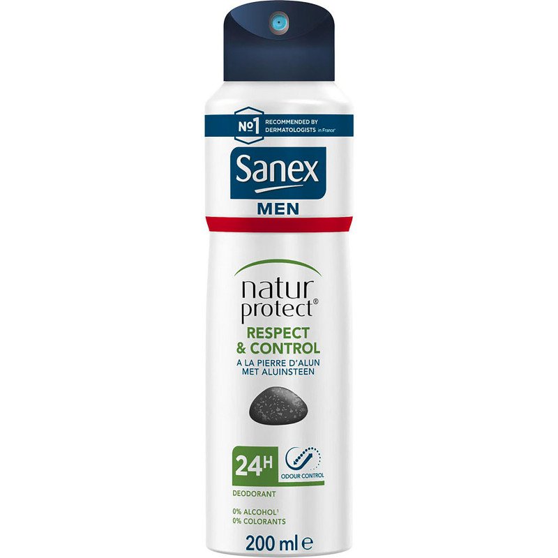 Dédorant Sanex Men Natur Protect Respect & Control - Aérosol de 200 ml