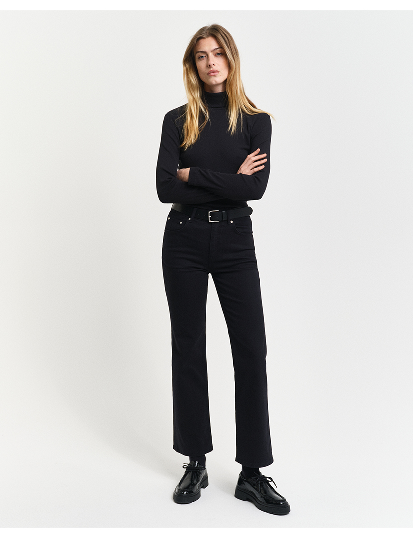 High Neck Slim Fit Sweater Black