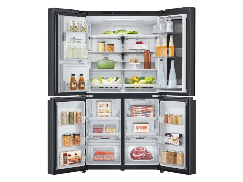 LG GMG960EVJE - Køleskab/fryser - frans dør-bundfryser med vanddispenser, isdispenser - Wi-Fi - bredde: 91.4 cm - dybde: 72.9 cm - højde: 179.2 cm - 638 liter - Klasse E - essens sort stål