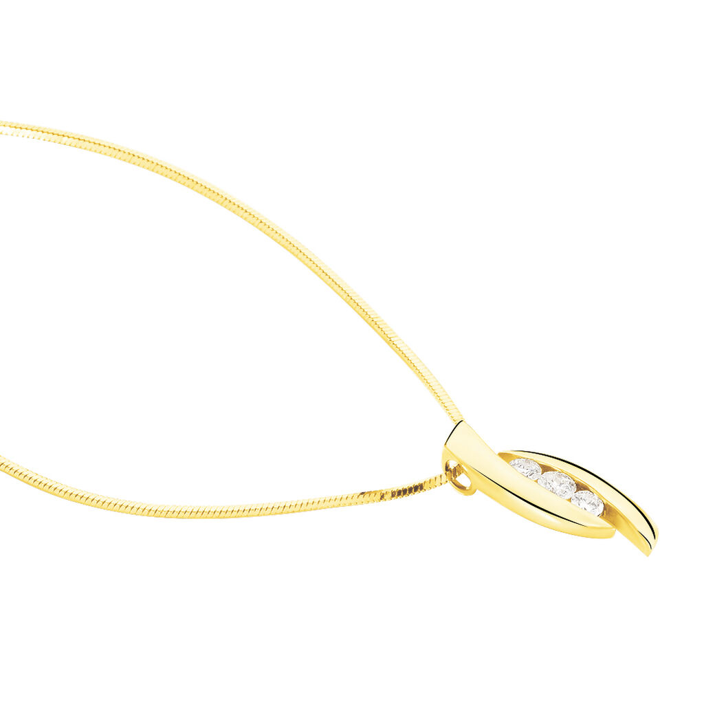 Collier Trilogie Or Jaune Diamant