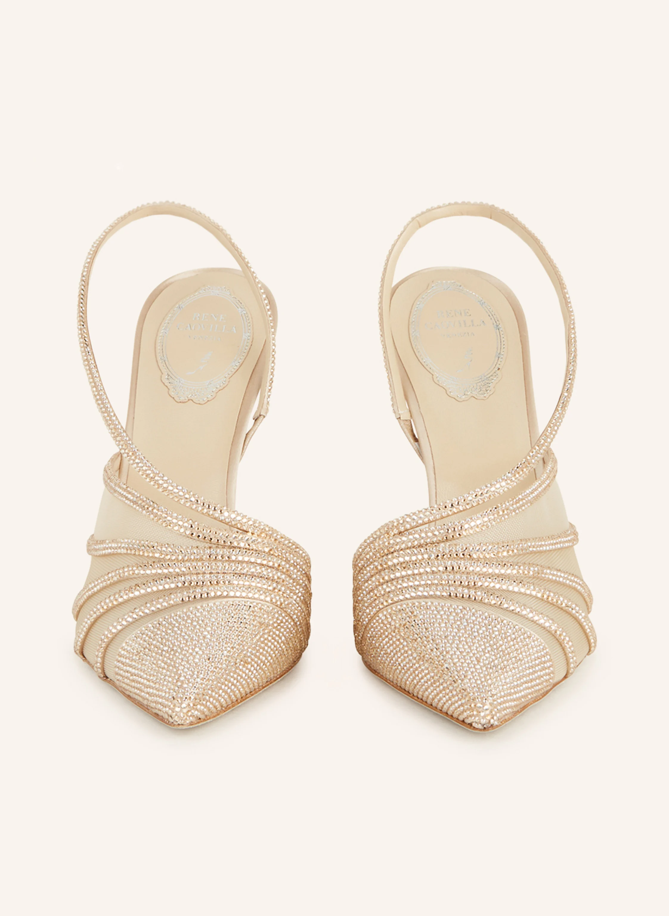RENE CAOVILLA Slingpumps mit Schmucksteinen