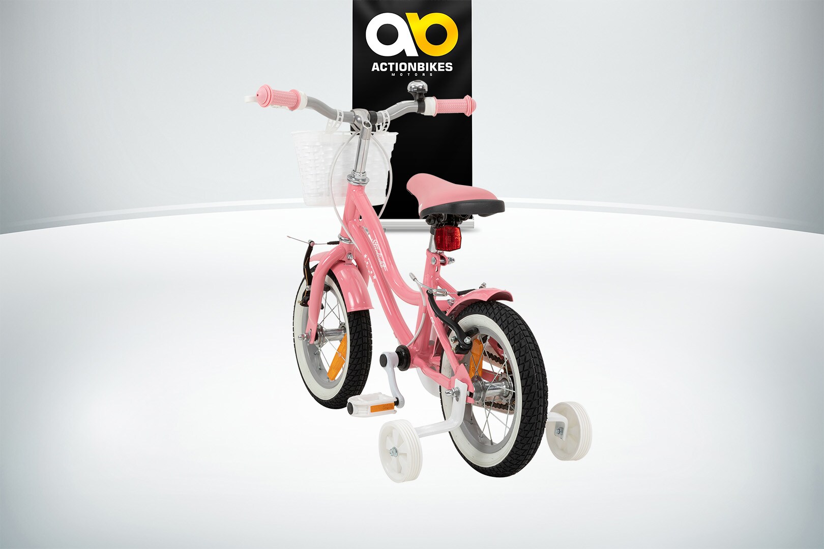 Actionbikes Kinderfahrrad Starlight 12 Zoll, Rosa, Stützräder, Fahrradkorb, Klingel, Kettenschutz (Classic)