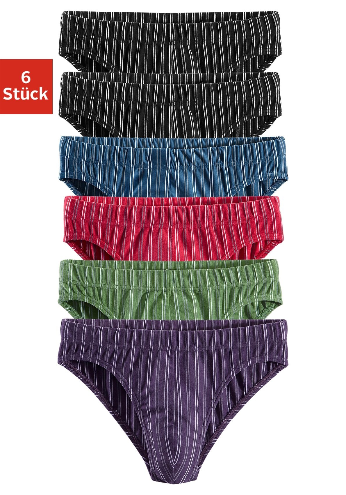 le jogger® Slip, 6 Stk. mit garngefärbten Streifen