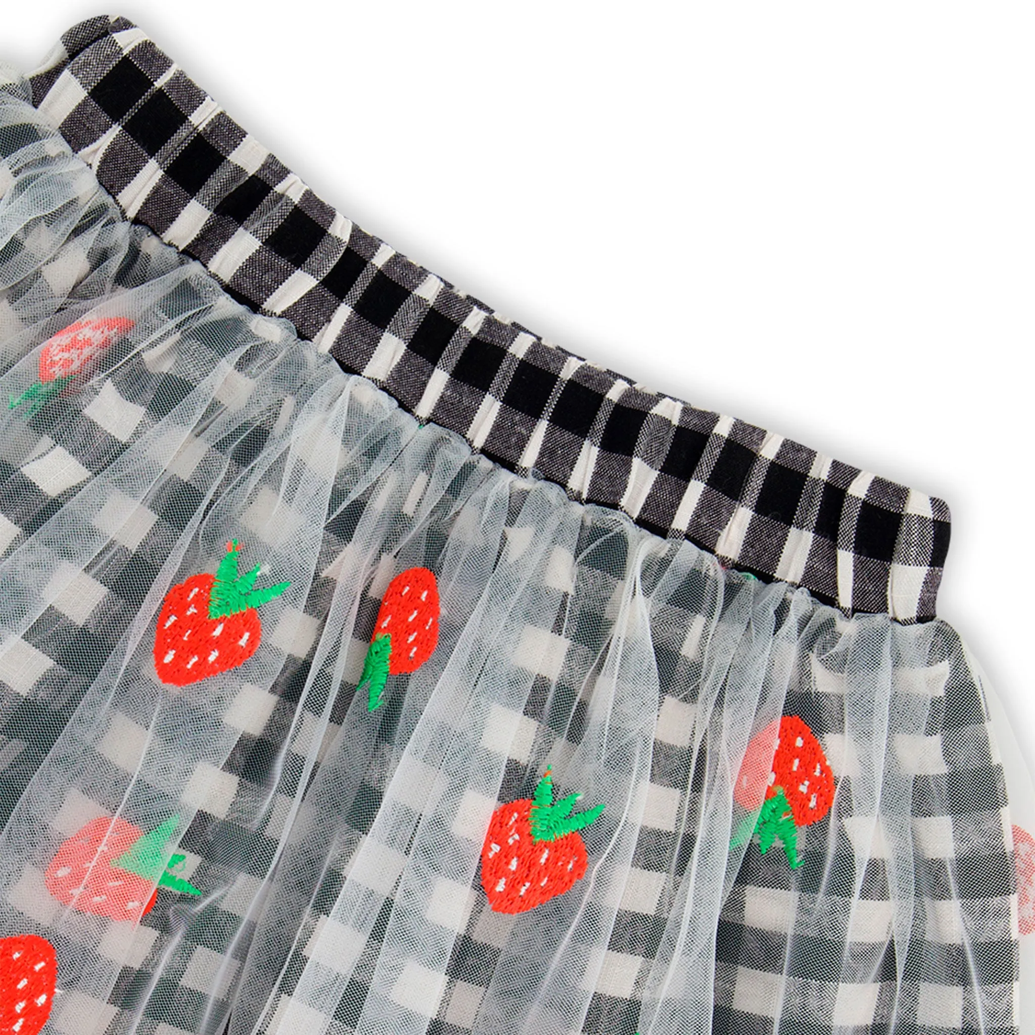 Deux par Deux Jupe Vichy Fraise 7-10ans