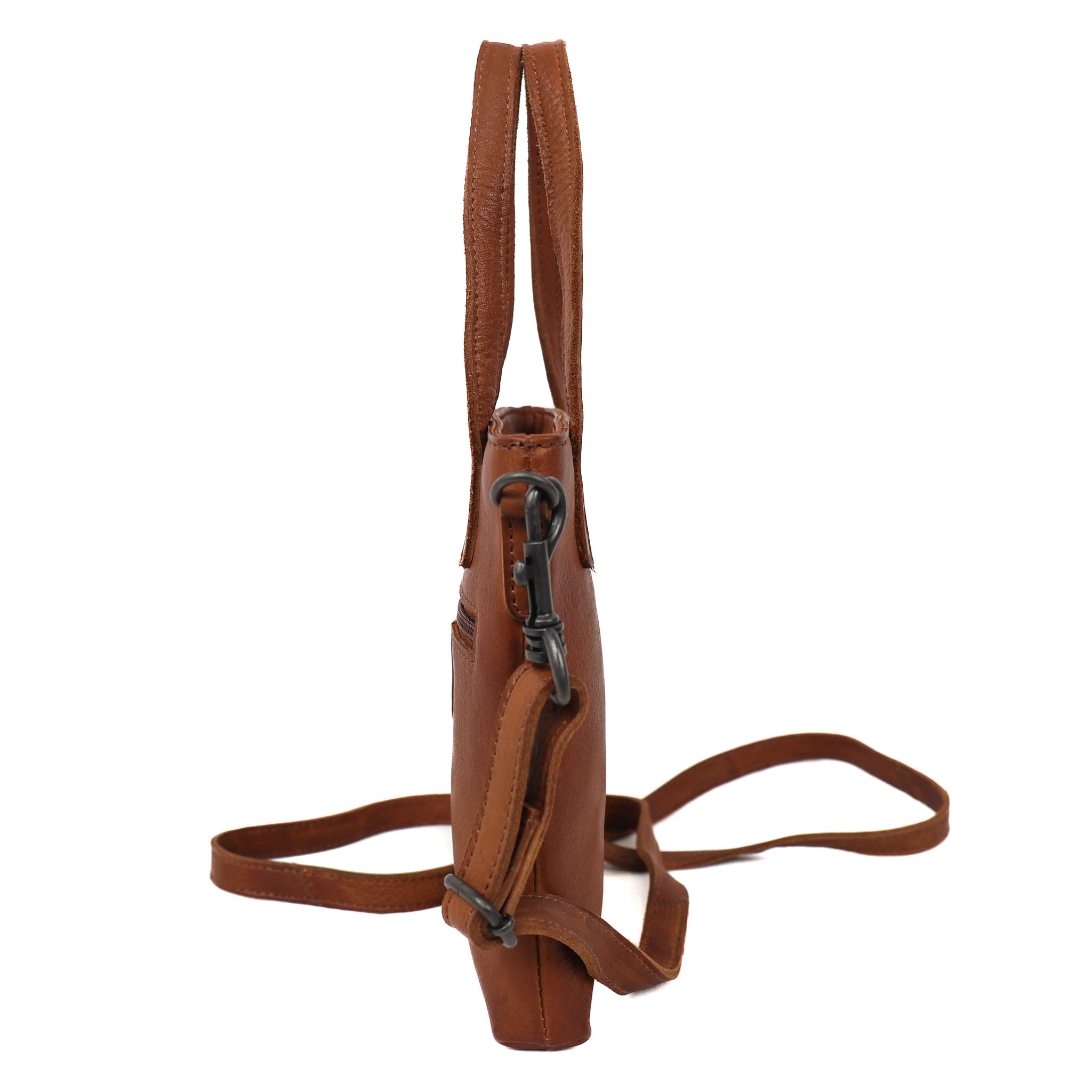 Klein hand-/schoudertasje 'Bella' cognac Cognac