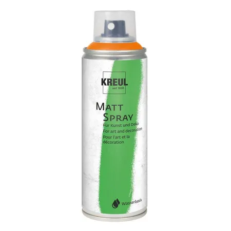 KREUL Matt Spray hochpigmentiert und wasserfest für Innen und Außen, 200 ml, orange