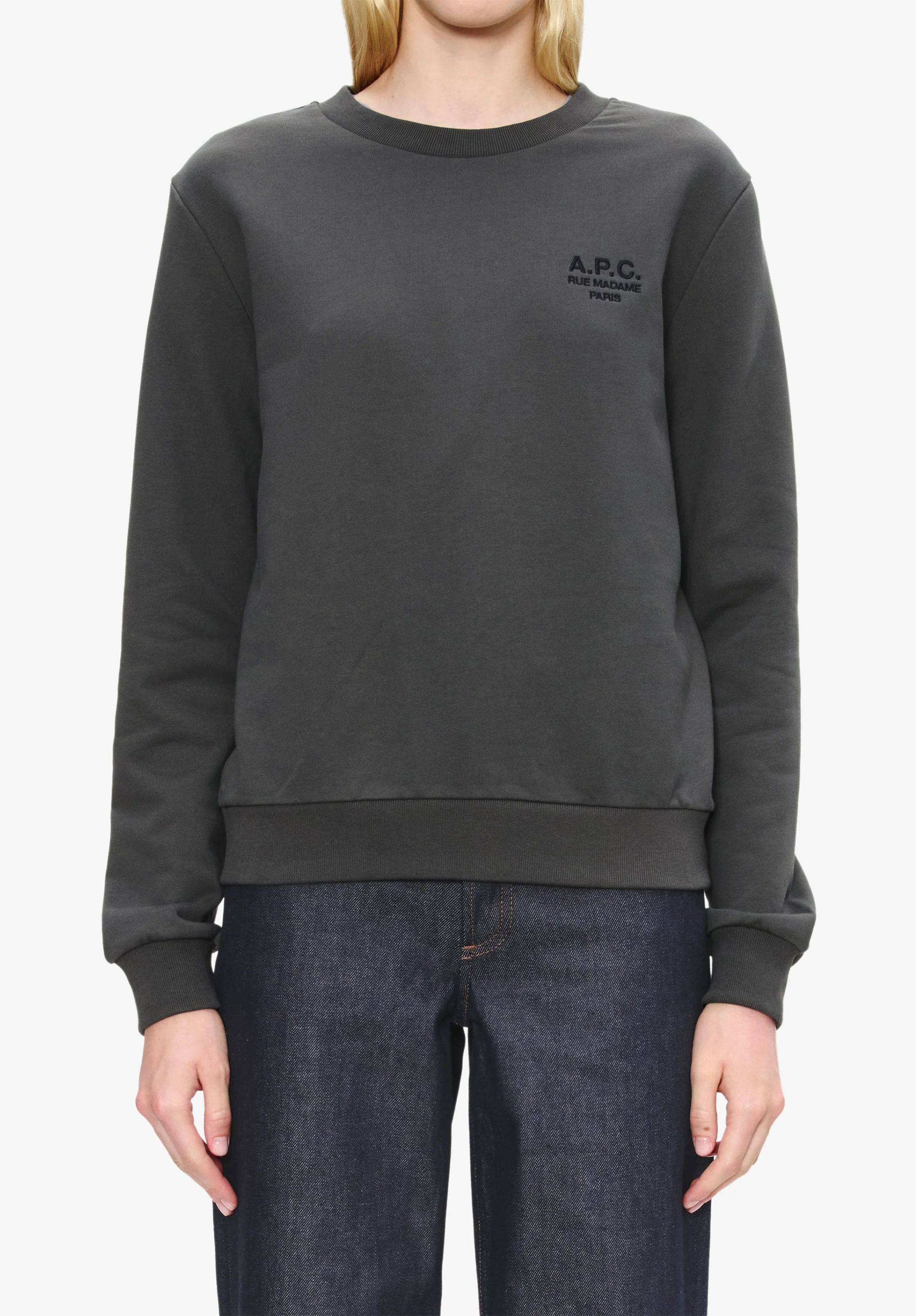 sweat standard rue madame GOTS - Faux noir/noir