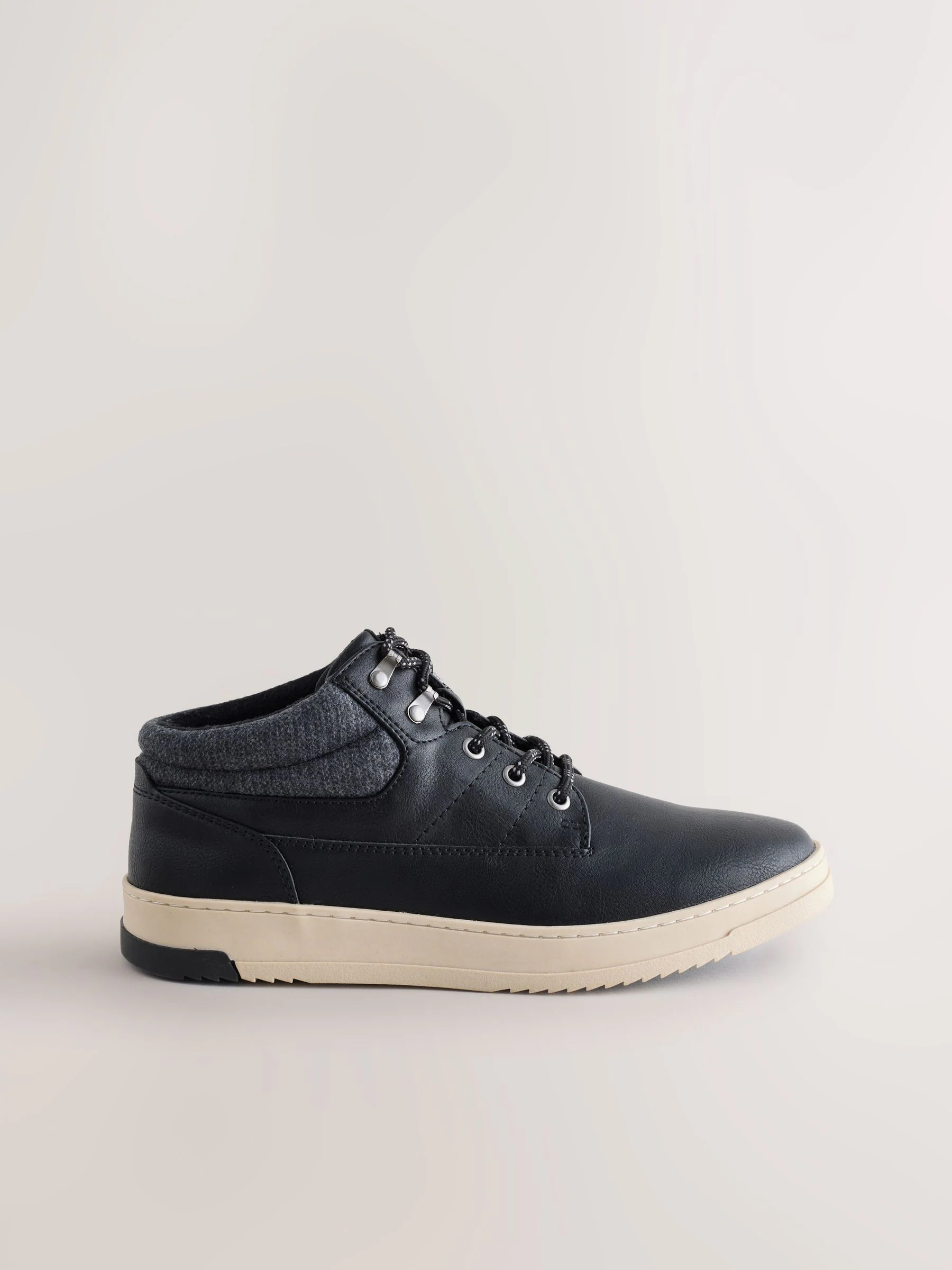 Zwart - Knitted Collar Ankle Boots