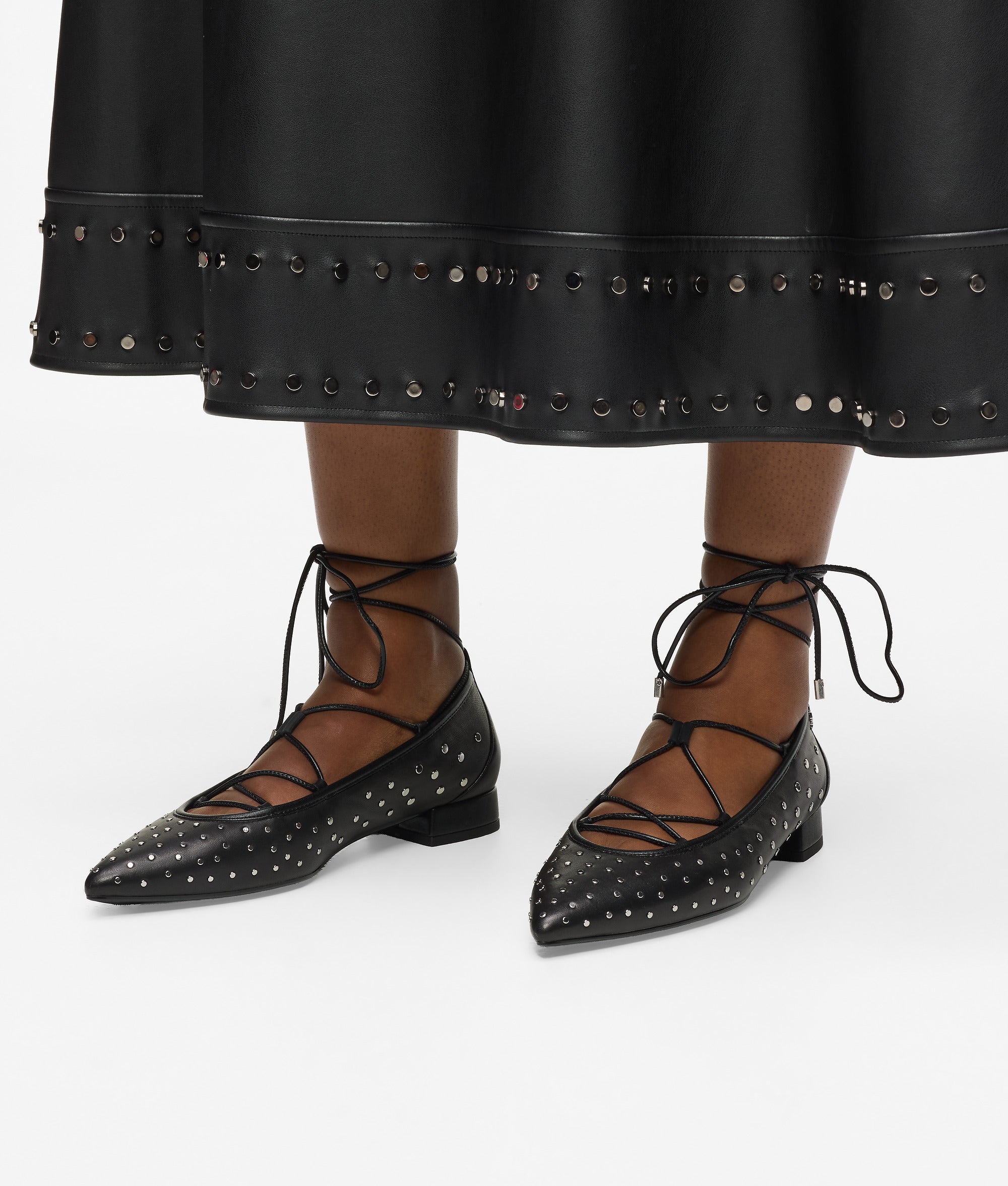 Kerrie ballerina lange kanten platte schoenen