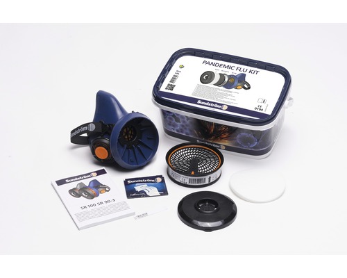 Sundström Pandemic Flu Kit, maat M/L, beschermingsklasse FFP3, EN 143:2000 + A1:2006