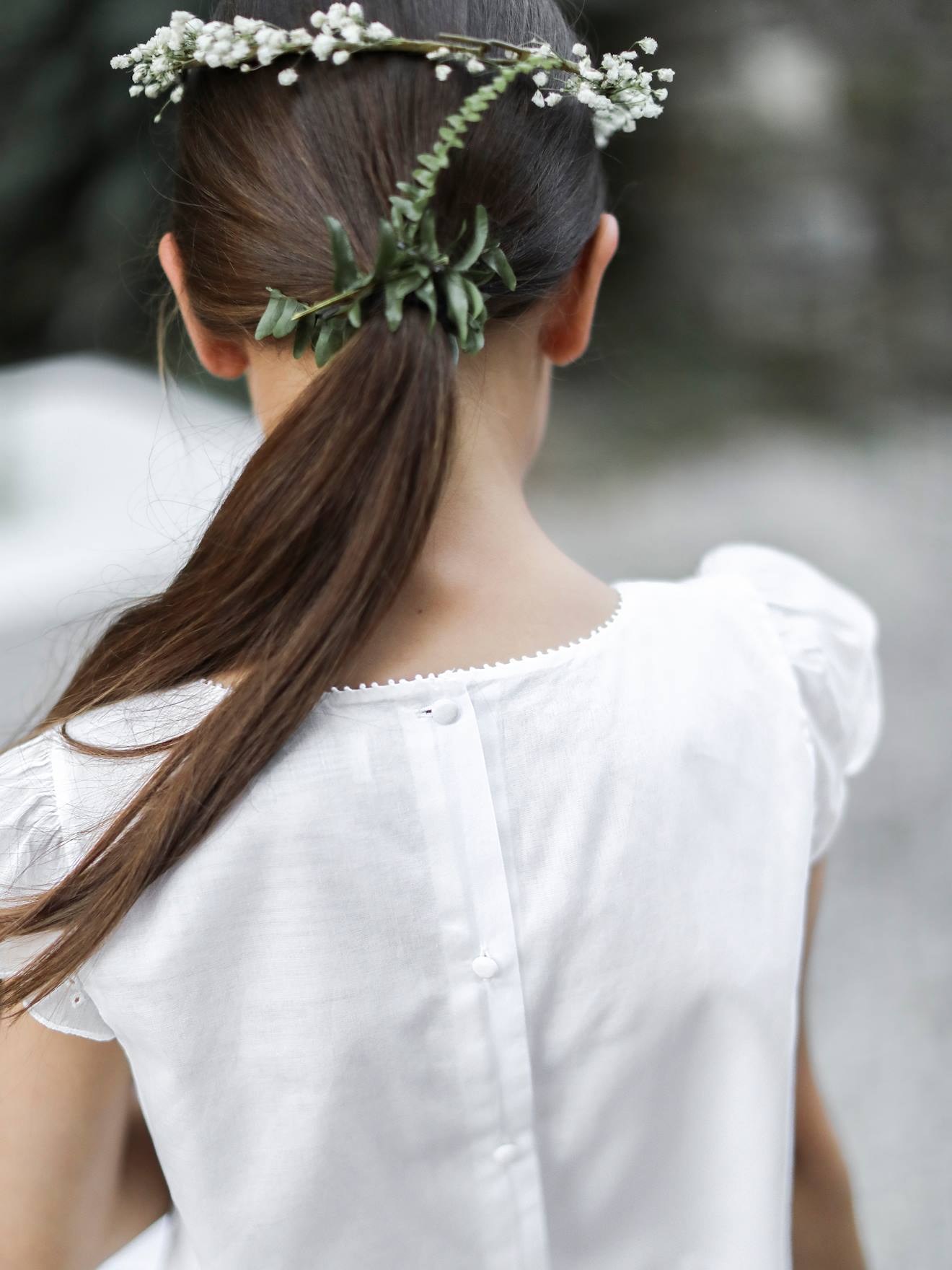 Conjunto de cerimônia Anouk CYRILLUS branco claro e simples