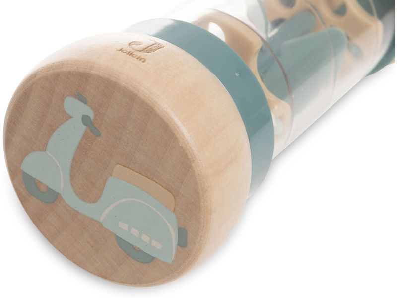 Jollein Regenmacher aus Holz On The Go Sea green, 5,2 x 5,2 Fröhliche Regenrassel ideal für Spiel und Spass