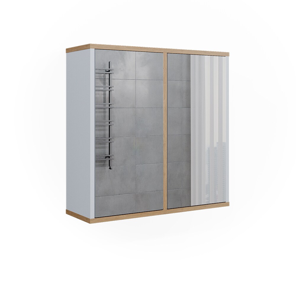 Vicco Badspiegelschrank Didi Weiß Eiche 60 x 60 cm mit 2 Türen