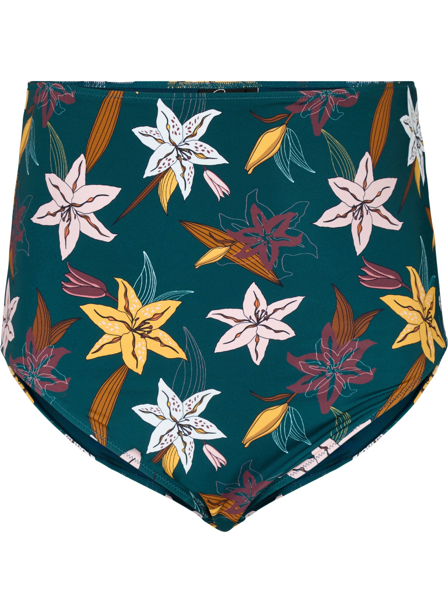 Ekstra højtaljet bikini trusse med blomsterprint