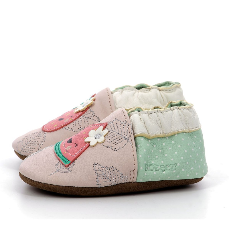 Robeez Robeez Chaussons Fruits Party Rose Clair Vert Clair