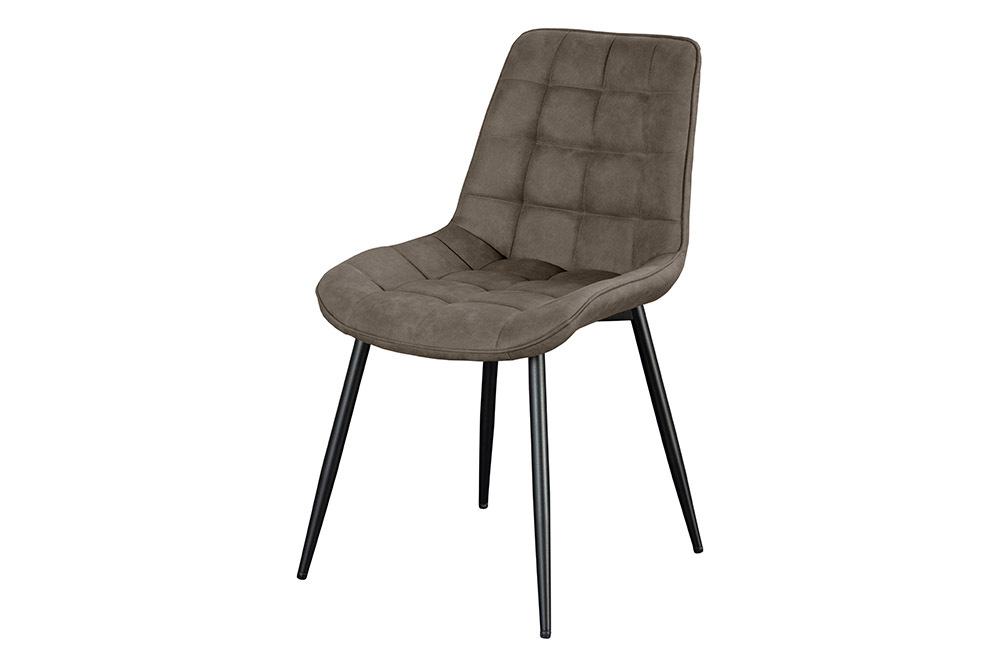 Design Stuhl ROADSTAR taupe schwarze Metallbeine