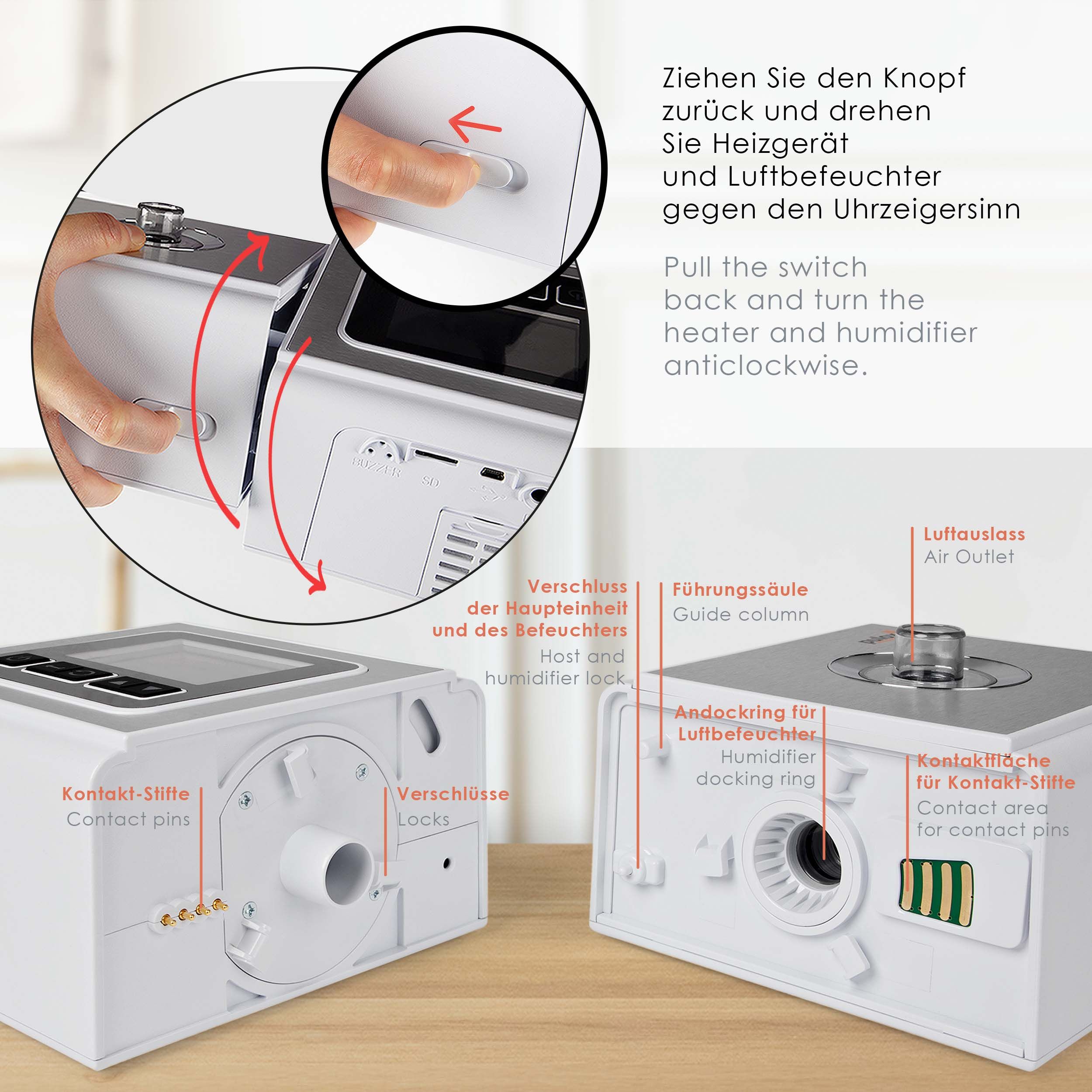 Pulox ACP-25 - Auto CPAP Gerät inkl. Gesichtsmaske Gr. M - Schlafapnoe-Therapiegerät - Weiß