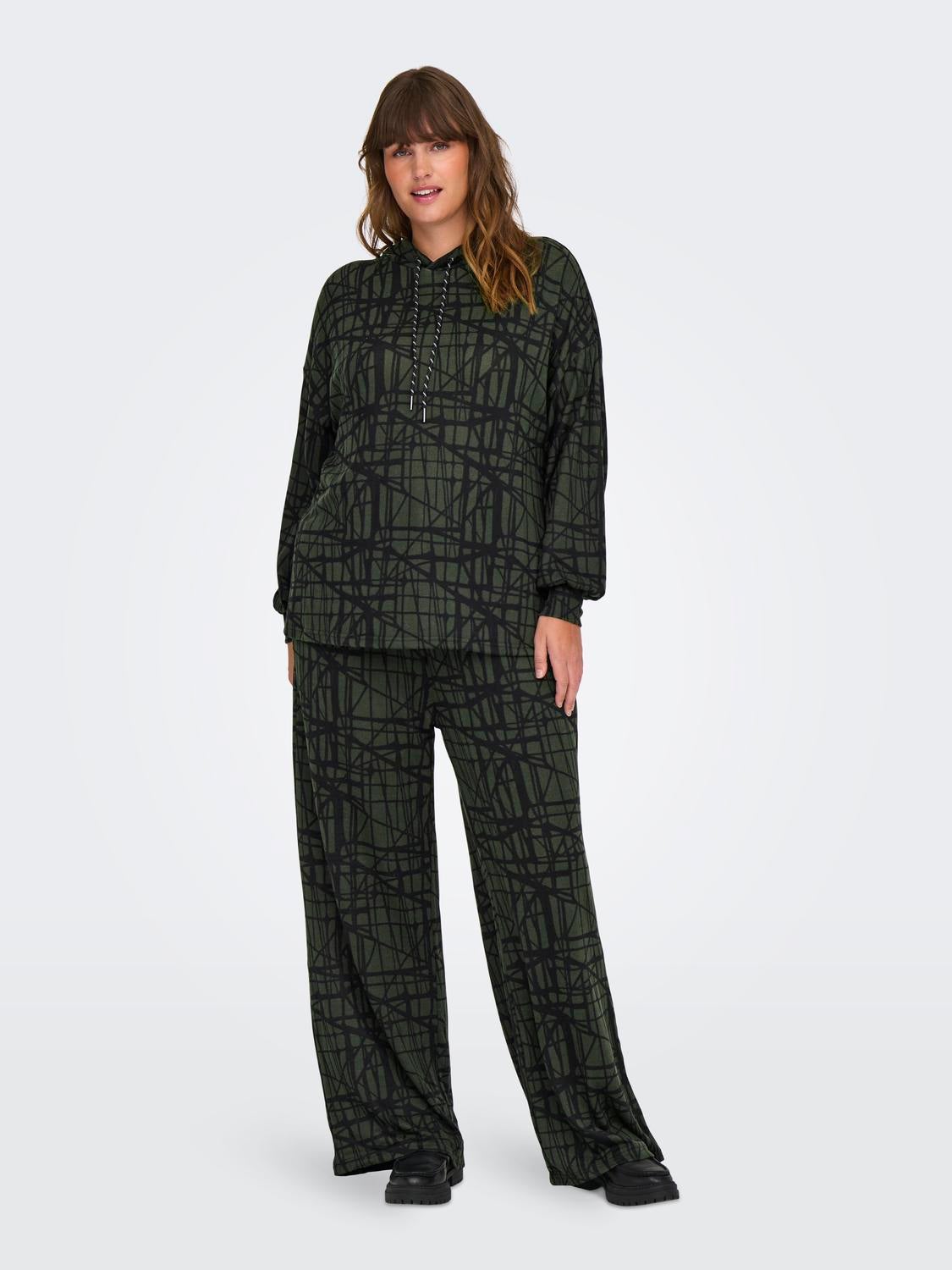 CARALBA Normal geschnitten Hose mit weitem Beinschnitt Forest Night